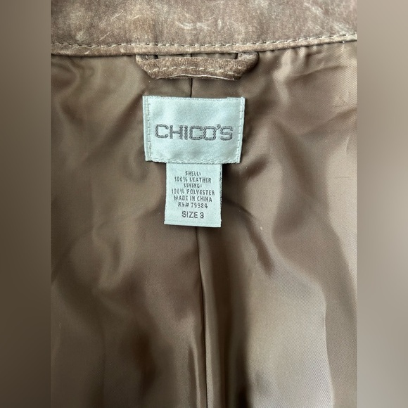 Chico’s Suede Leather Blazer - Picture 4 of 5